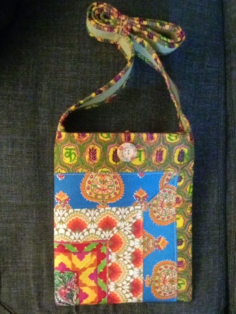 Colorful Patchwork Boho Crossbody Bag - Multicolor